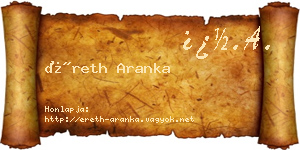Éreth Aranka névjegykártya